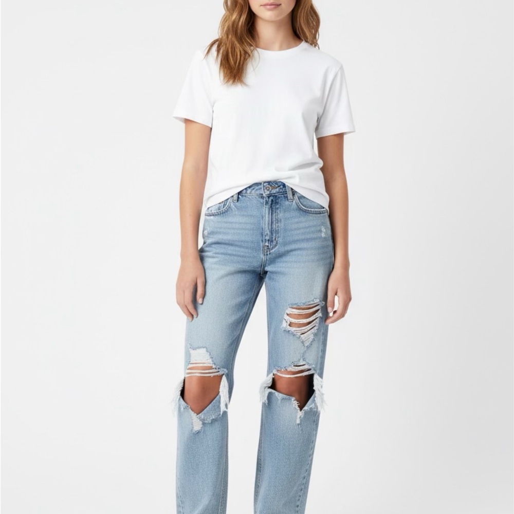 Pacsun 90s Boyfriend Jeans Womens 28 Blue Denim Distressed Zip
